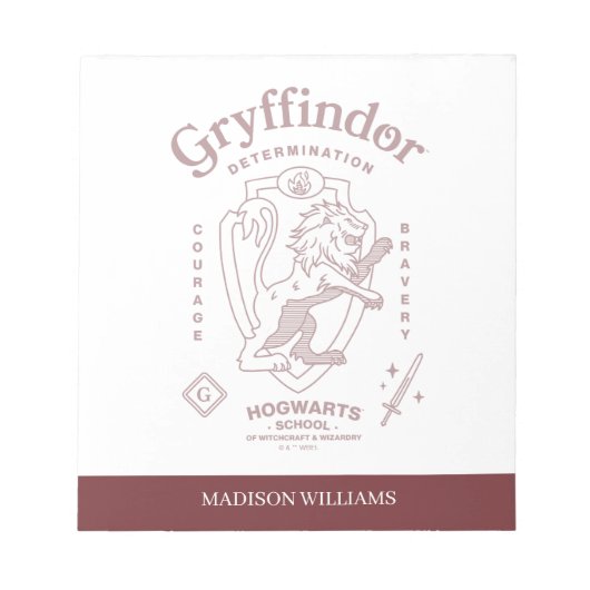 GRYFFINDOR™ Vastberadenheid Moed Dapperheid Wapen Notitieblok (Voorkant)