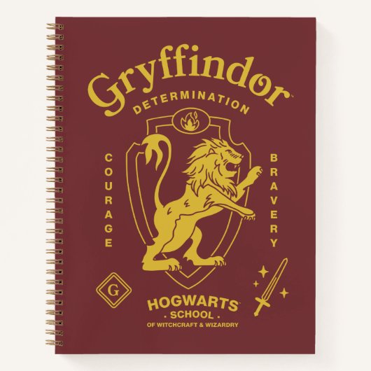 GRYFFINDOR™ Vastberadenheid Moed Dapperheid Wapen Notitieboek (Voorkant)