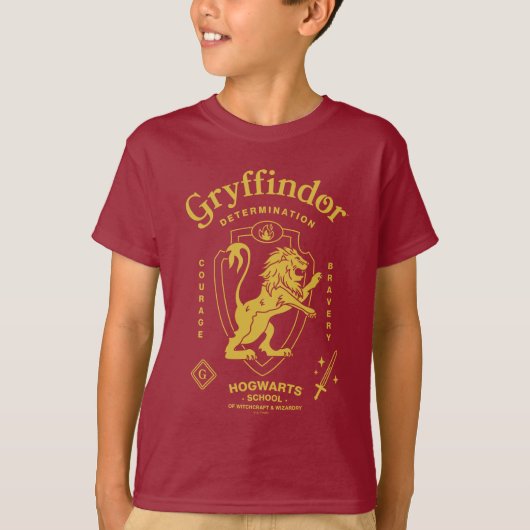 GRYFFINDOR™ Vastberadenheid Moed Dapperheid Wapen T-shirt (Voorkant)