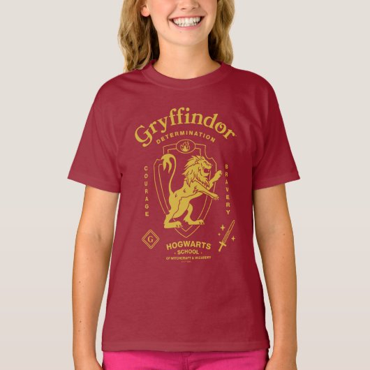 GRYFFINDOR™ Vastberadenheid Moed Dapperheid Wapen T-shirt (Voorkant)