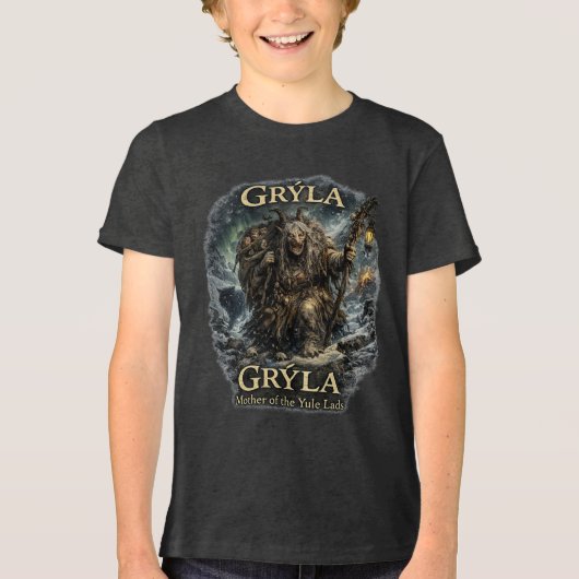 Grýla Folklore T-shirt – Moeder van de Yule-lads (Voorkant)