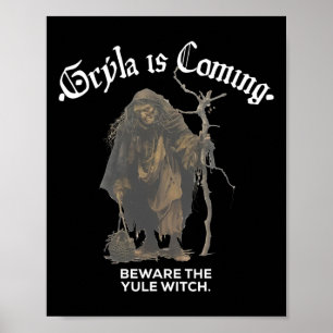 Gryla komt oppassen voor de Yule Witch IJslands CH Poster