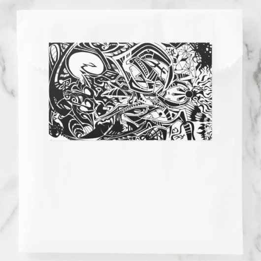 GRYM - Abstracte zwart-witkunst Rechthoekige Sticker (Tas)