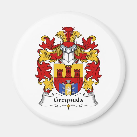 Grzymala Family Crest Magneet (Voorkant)