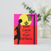GS Houd Calm en de Citaat van Netball van het Spel Briefkaart (Staand voorkant)