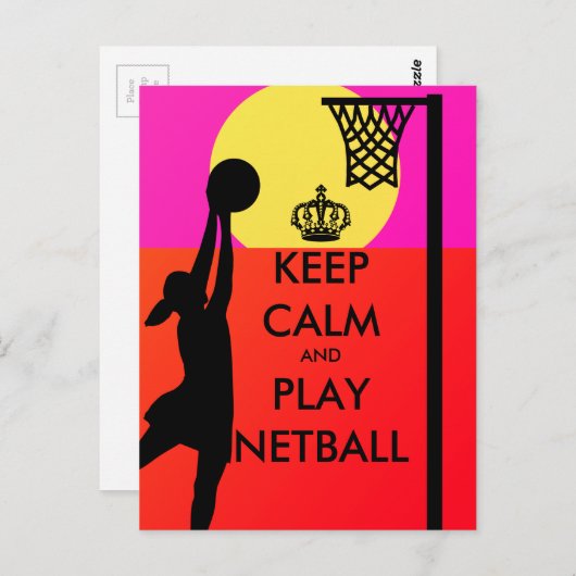 GS Houd Calm en de Citaat van Netball van het Spel Briefkaart (Voorkant / Achterkant)