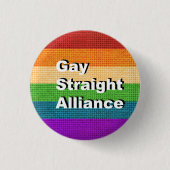 GSA - Gay Straight Alliance Ally Button Pin (Voorkant)