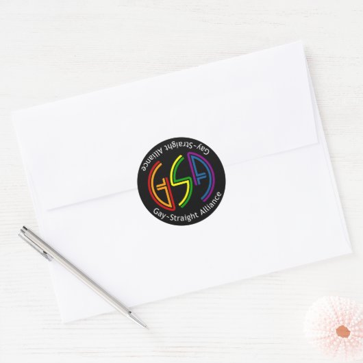 GSA Neon Ronde Donkere Sticker (Envelop)