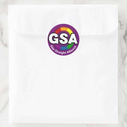 GSA ToonB Ronde Donkere Sticker (Tas)