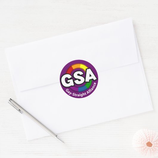 GSA ToonB Ronde Donkere Sticker (Envelop)