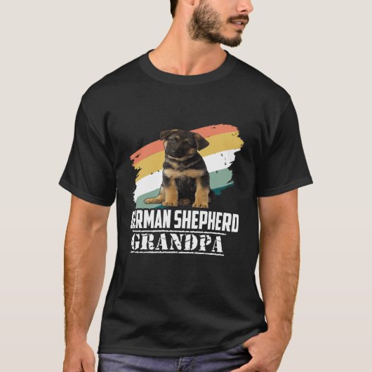 GSD010 - German Shepherd Grandpa T-shirt (Voorkant)