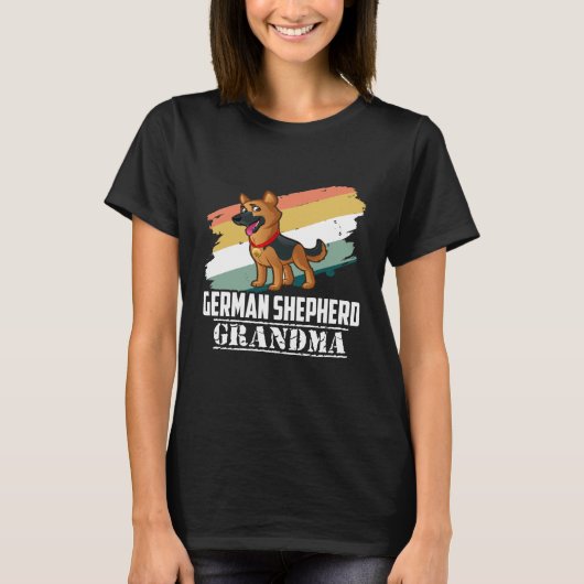 GSD119 - German Shepherd Grandma T-shirt (Voorkant)