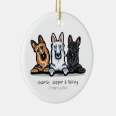 GSD Black White en Tan Keramisch Ornament (Rechts)