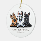 GSD Black White en Tan Keramisch Ornament (Links)