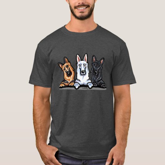 GSD Black White en Tan T-shirt (Voorkant)