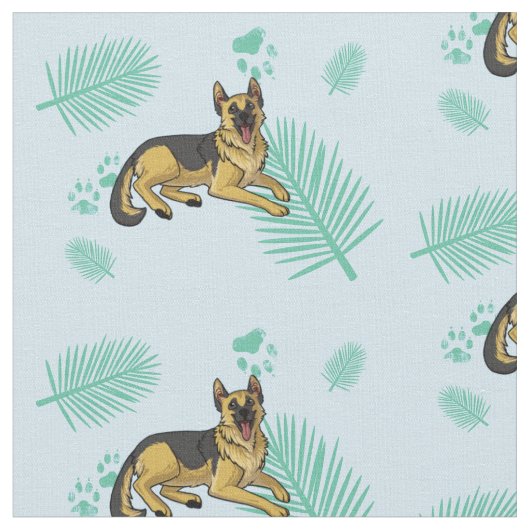 gsd blue palms stof (Close Up)