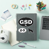 GSD German Shepherd Dog K-9 Oval Sticker Set (iPad Cover)