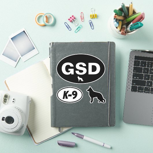 GSD German Shepherd Dog K-9 Oval Sticker Set (iPad Cover)