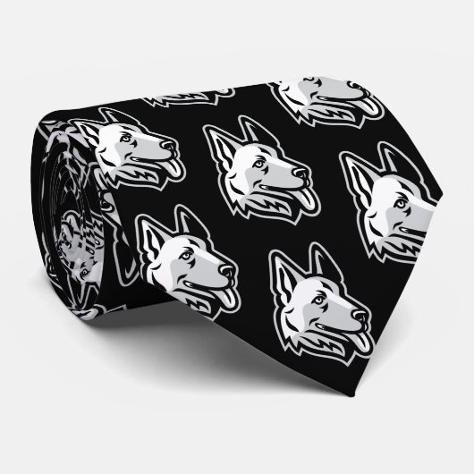 GSD German Shepherd over zwarte Stropdas (Opgerold)