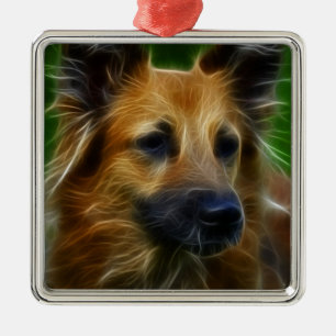 GSD German Shepherd pic Metalen Ornament