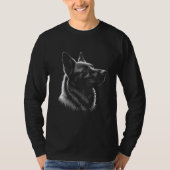 GSD Head Long Sleeve Black T-Shirt (Voorkant)