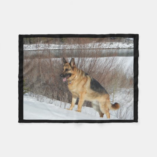 GSD in wintersneeuw Fleece Deken (Voorkant (Horizontaal))