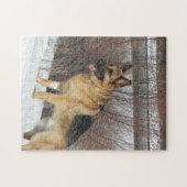 GSD in wintersneeuw Legpuzzel (Horizontaal)