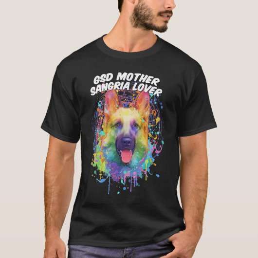 GSD moeder Sangria German Shepherd Animal T-shirt (Voorkant)