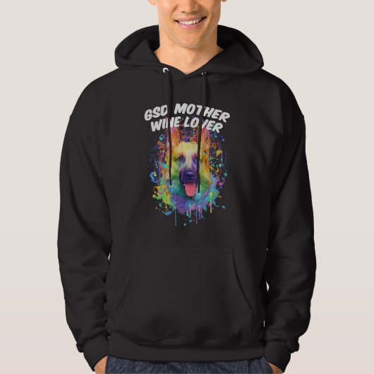 GSD Mother Wine  German Shepherd Animal  Shepard Hoodie (Voorkant)