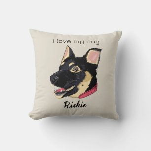 GSD Puppy Illustratie Monogram Hond Liefhebber Cad Kussen