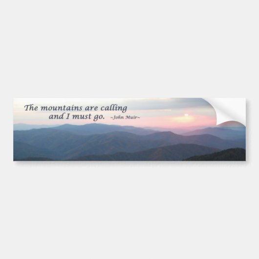 GSMNP Sunset: Bergen bellen/J Muir Bumpersticker (Voorkant)