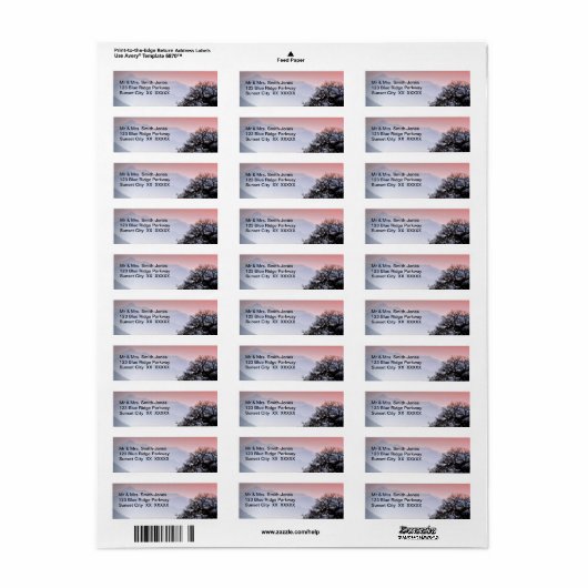 GSMNP Sunset Blue Ridge Parkway Reisfotografie Etiket (Full Sheet)