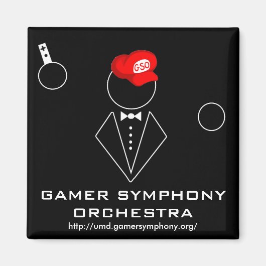 GSO zwart magneet vierkant (Voorkant)