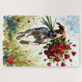 GSP bezorgt rode rozen op Valentijnsdag Legpuzzel (Horizontaal)
