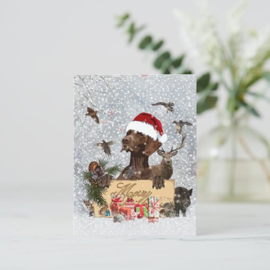 Gsp ,Dog Kerstmas Briefkaart (Staand voorkant)