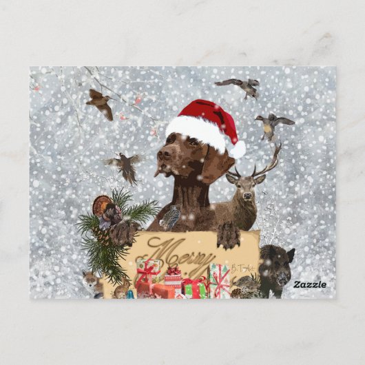 Gsp ,Dog Kerstmas Briefkaart (Achterkant)