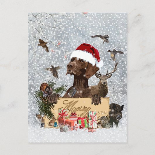 Gsp ,Dog Kerstmas Briefkaart (Voorkant)