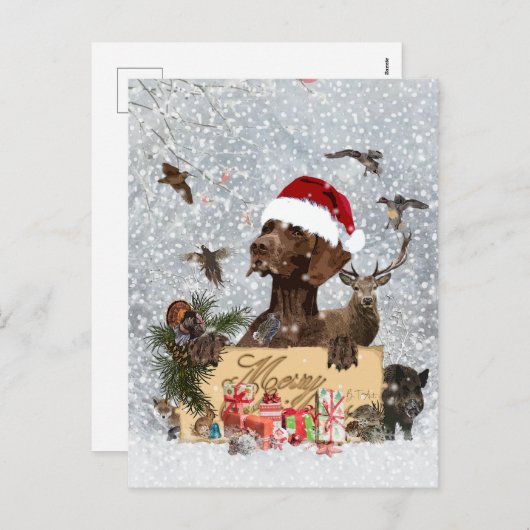 Gsp ,Dog Kerstmas Feestdagenkaart (Voorkant / Achterkant)