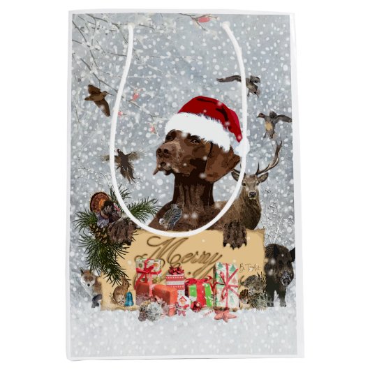 Gsp ,Dog Kerstmas Medium Cadeauzakje (Voorkant)