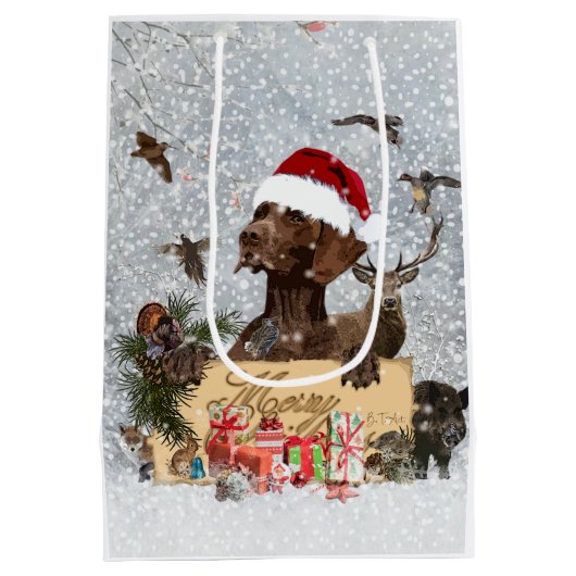 Gsp ,Dog Kerstmas Medium Cadeauzakje (Achterkant)