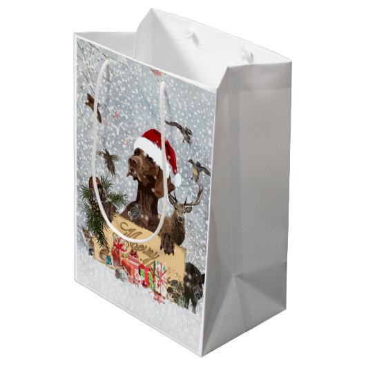Gsp ,Dog Kerstmas Medium Cadeauzakje (Achterkant Gekanteld)