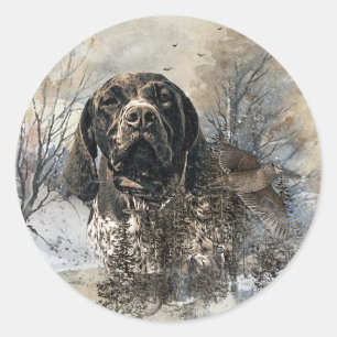 GSP, Duitse kortharige aanwijzer Ronde Sticker