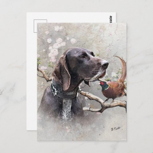 GSP Hunting Art – Precision, Passion, and Pheasant Briefkaart (Voorkant / Achterkant)