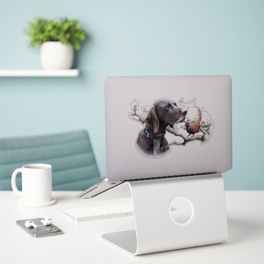 GSP Hunting Art – Precision, Passion, and Pheasant Sticker (Laptop op bureau)