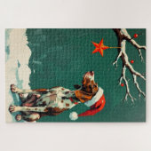 GSP Pointing at the Christmas Star Hat Legpuzzel (Horizontaal)