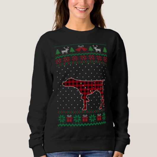 GSP Red Pset Buffalo Funny Ugly KerstSweater Trui (Voorkant)