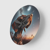 GSP Starring bij Nighttime Sky Stars Moon Blue Ronde Klok (Hoek)