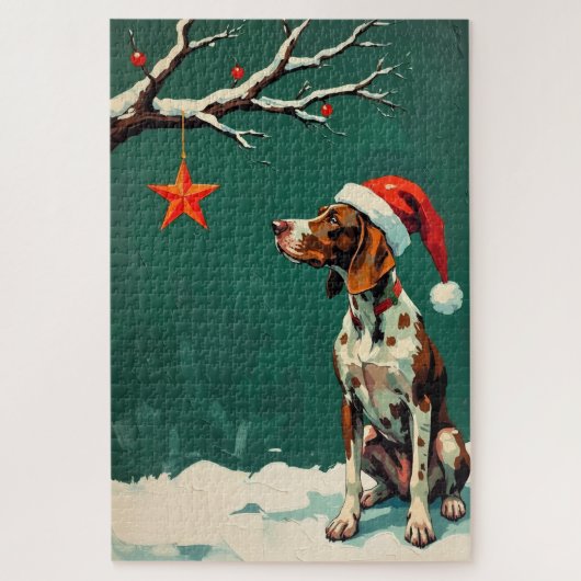 GSP Wijzend naar de Kerstster Hoed Legpuzzel (Verticaal)