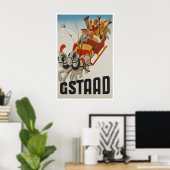 Gstaad Ski-poster Zwitserland Reisposter Poster (Thuiskantoor)