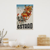 Gstaad Ski-poster Zwitserland Reisposter Poster (Keuken)